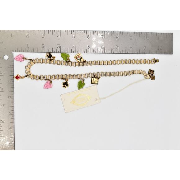Glass Works Studios Anna Koplik Charm Necklace Collar Casino Cards Signed BinBN - Picture 12 of 12